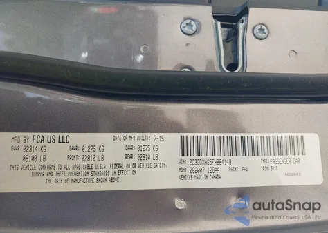 2015 Dodge Charger Sxt from USA, damaged, VIN 2C3CDXHG5FH884148